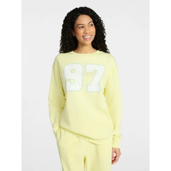 No Boundaries Oversized Graphic Sweatshirt, Midweight, Women's XXS-XXL | Walmart (US)
