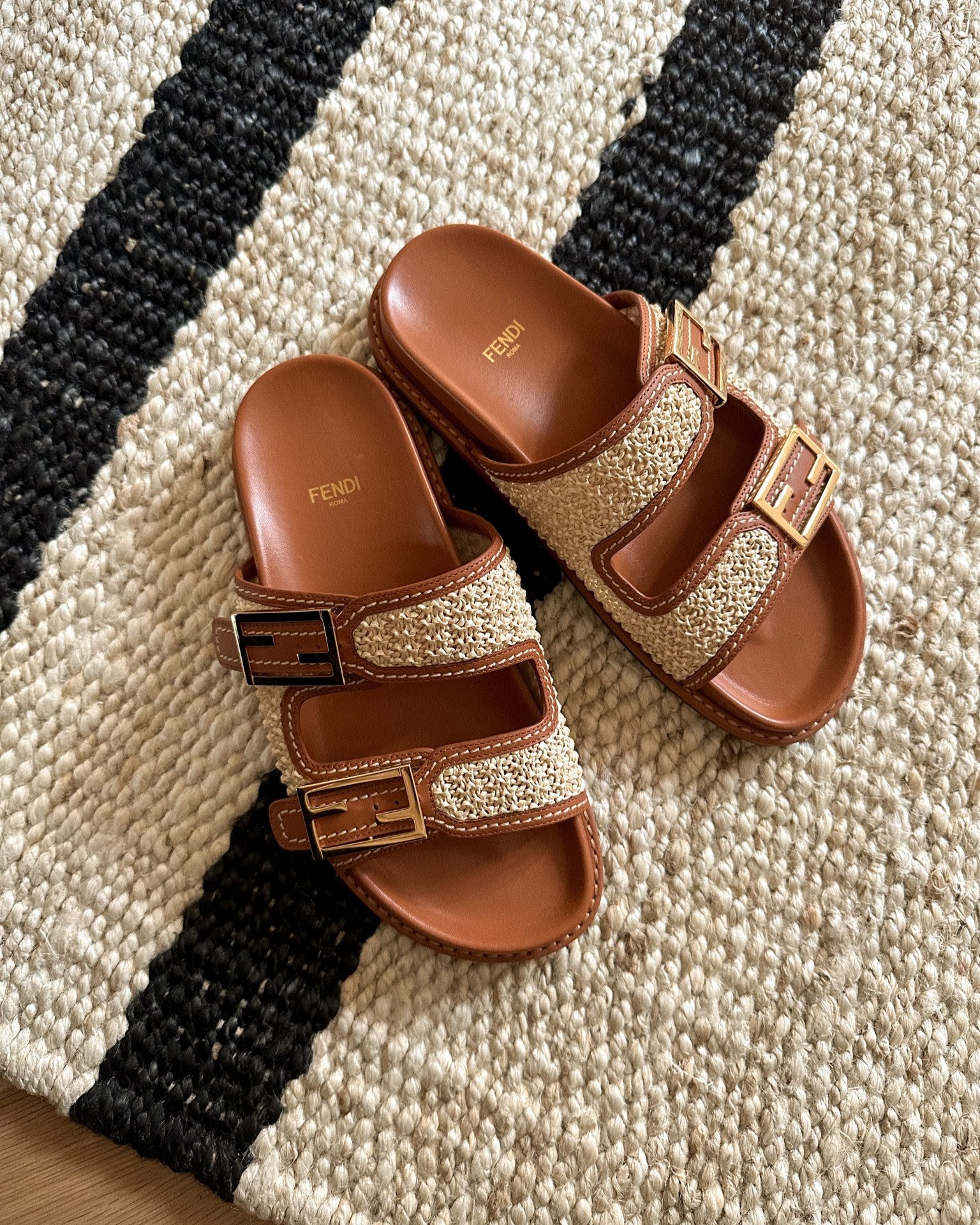 Fendi Feel Buckle Leather Slides curated on LTK