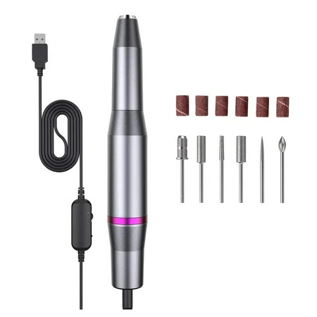 Nail Drill Electric Nail Drill Rechargeable Portable Nail File Kit With LED Lights Battery Operated Manicure Cuticle Drill Acrylic Nail Drill Removing Gel Nails | Walmart (US)