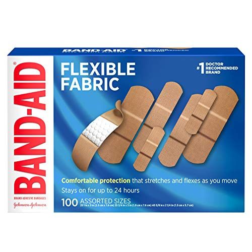 Band-Aid Brand Flexible Fabric Adhesive Bandages for Wound Care & First Aid, Assorted Sizes, 100 Ct, | Amazon (US)