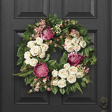 Arden Protea and Apple Blossom Wreath | Frontgate