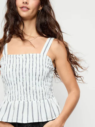 Smocked Peplum Tank Top | Old Navy (CA)