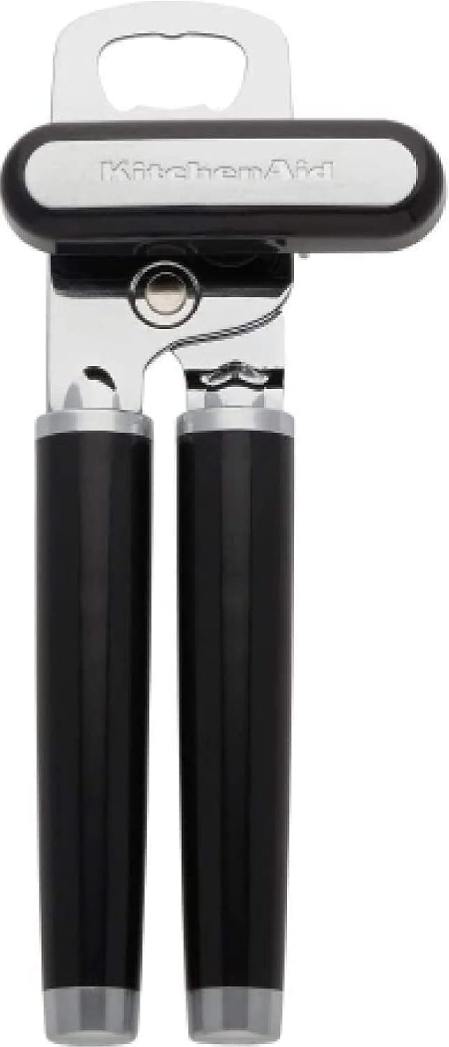 KitchenAid Classic Multifunction Can Opener and Bottle Opener Easy to Use, Razor Sharp Stainless Steel Cutting Wheel, Soft Ergonomic Handles, Black | Amazon (US)