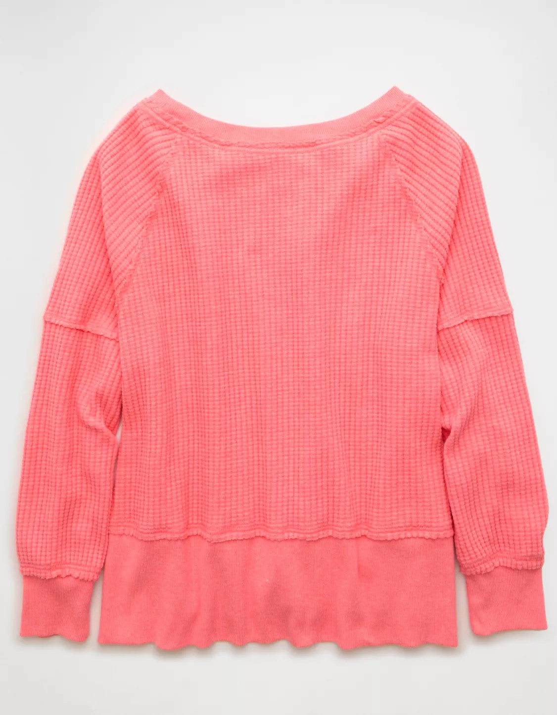 AE Big Hug Off-The-Shoulder Waffle Sweatshirt | American Eagle Outfitters (US & CA)