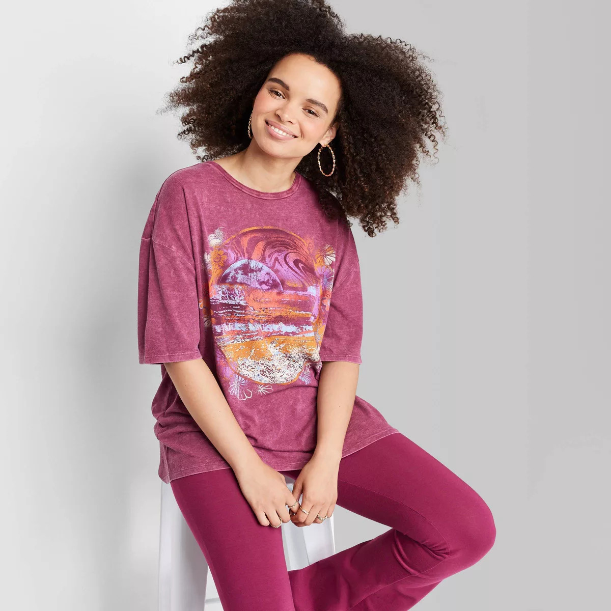 Women's Elbow Sleeve Oversized Graphic T-Shirt - Wild Fable™ | Target