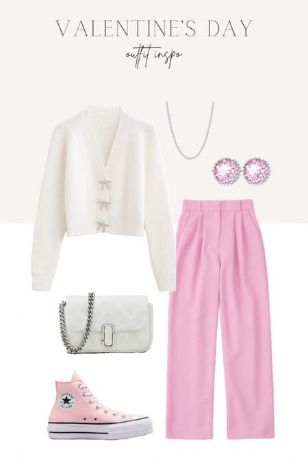 Valentine’s Day outfit idea, pink outfit, white bow sweater, high top pink converse outfit 

#LTKstyletip #LTKfindsunder100 #LTKshoecrush