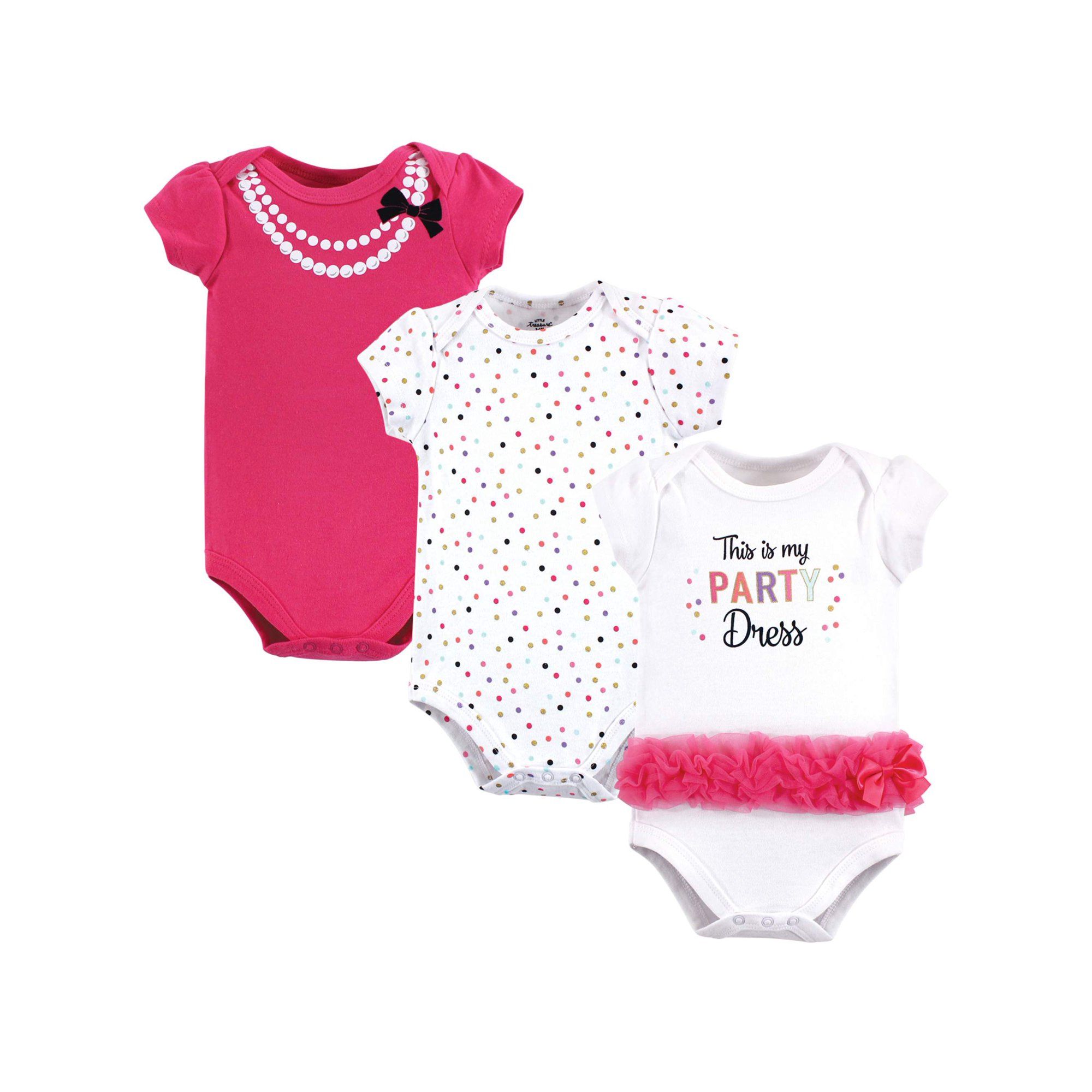 Little Treasure Baby Girl Bodysuits 3-pack | Walmart (US)