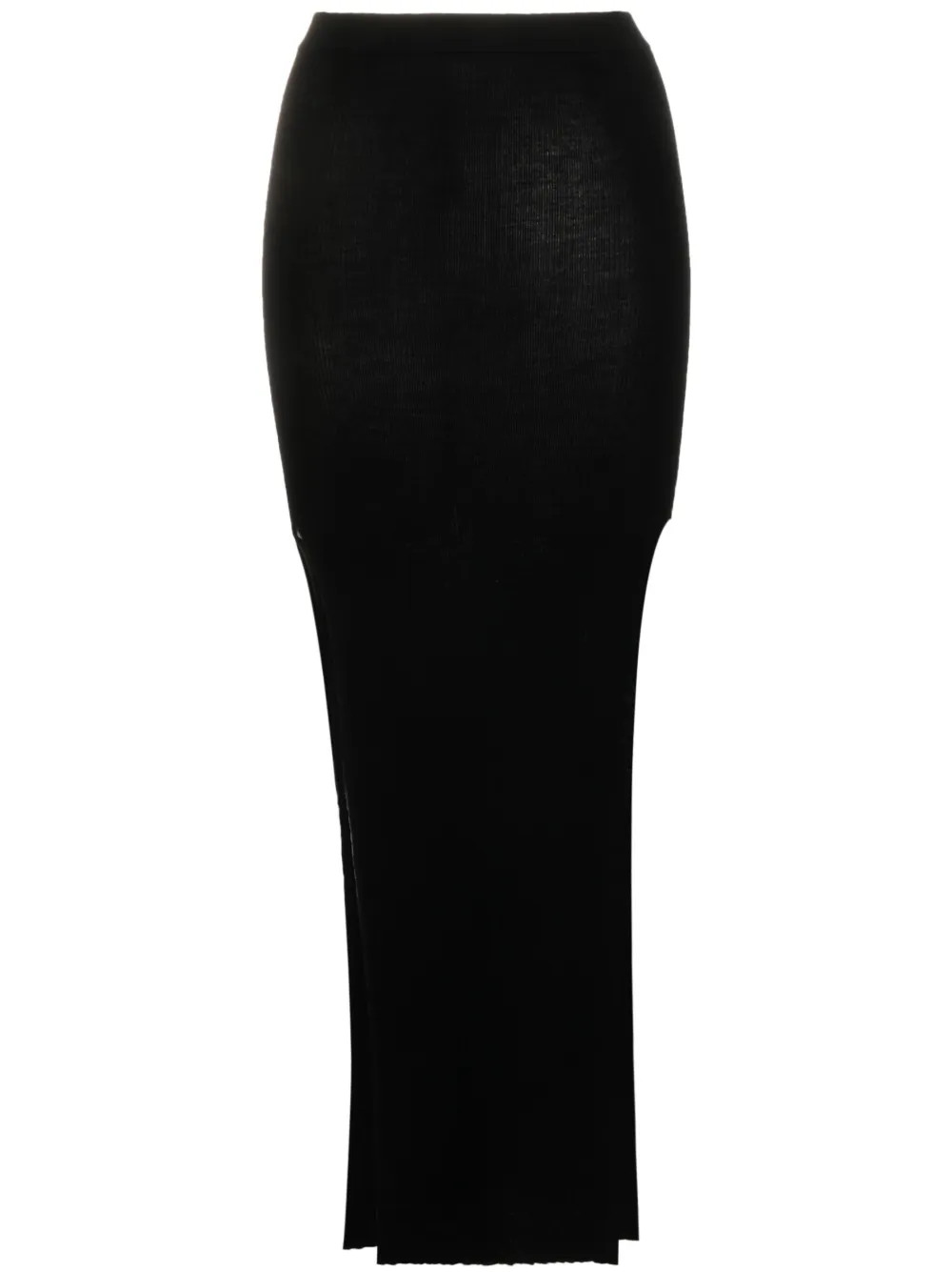 elasticated-waistband ribbed midi skirt | Farfetch Global