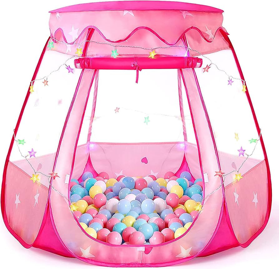 Pop Up Princess Tent with Colorful Star Lights for 1 2 3 Year Old Birthday Gift, 12-18 Months Bab... | Amazon (US)