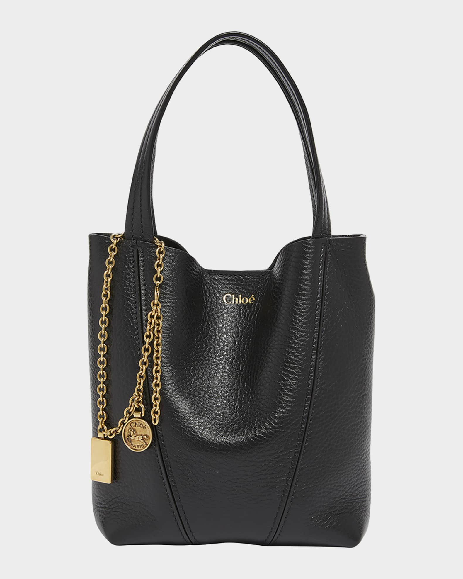 Chloe Spin Mini Tote Bag in Grained Calfskin | Neiman Marcus