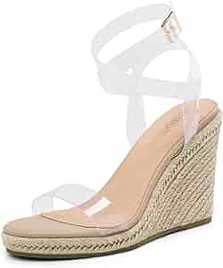 DREAM PAIRS Womens Open Toe Espadrilles Dressy Platform Sandals Buckle Ankle Strap Stylish Wedges... | Amazon (US)