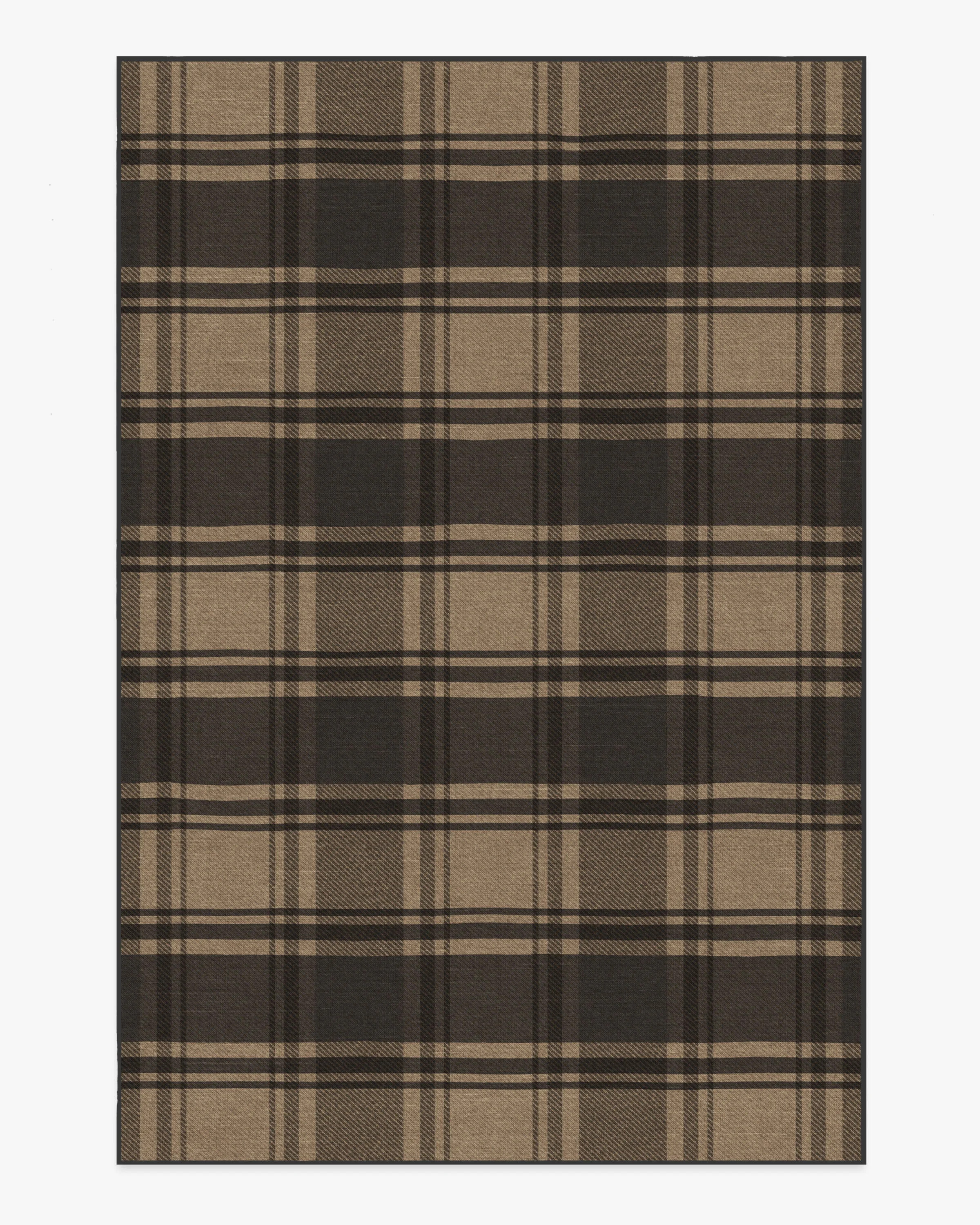 Easton Plaid Charcoal & Natural Flatwoven Rug | Ruggable US | Ruggable
