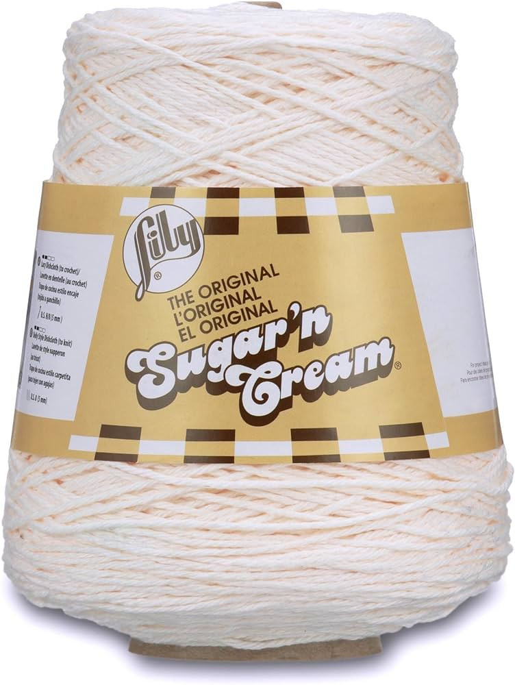 Lily Sugar'n Cream Cotton Cone Yarn, 14 oz, Soft Ecru, 1 Cone | Amazon (US)