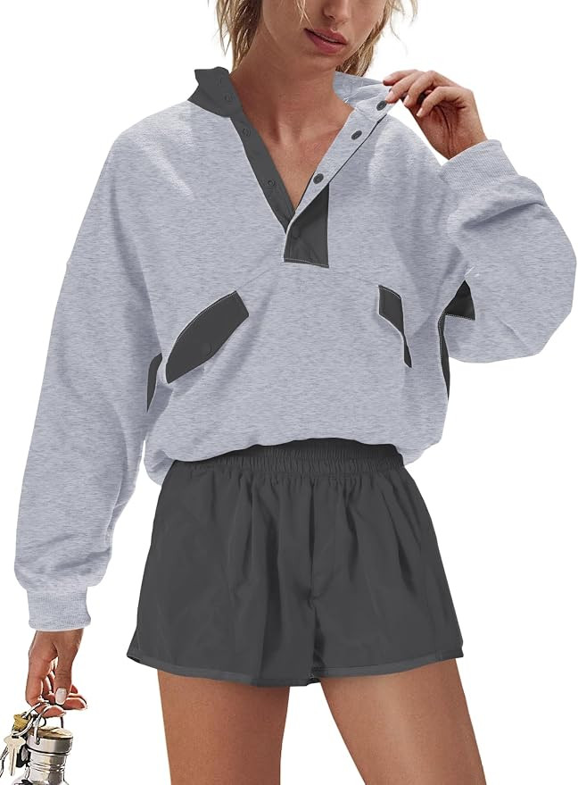 Nirovien Womens Workout Sets Short Athletic Set Activewear 2 Piece Outfits Pullover Sweatshirt an... | Amazon (US)