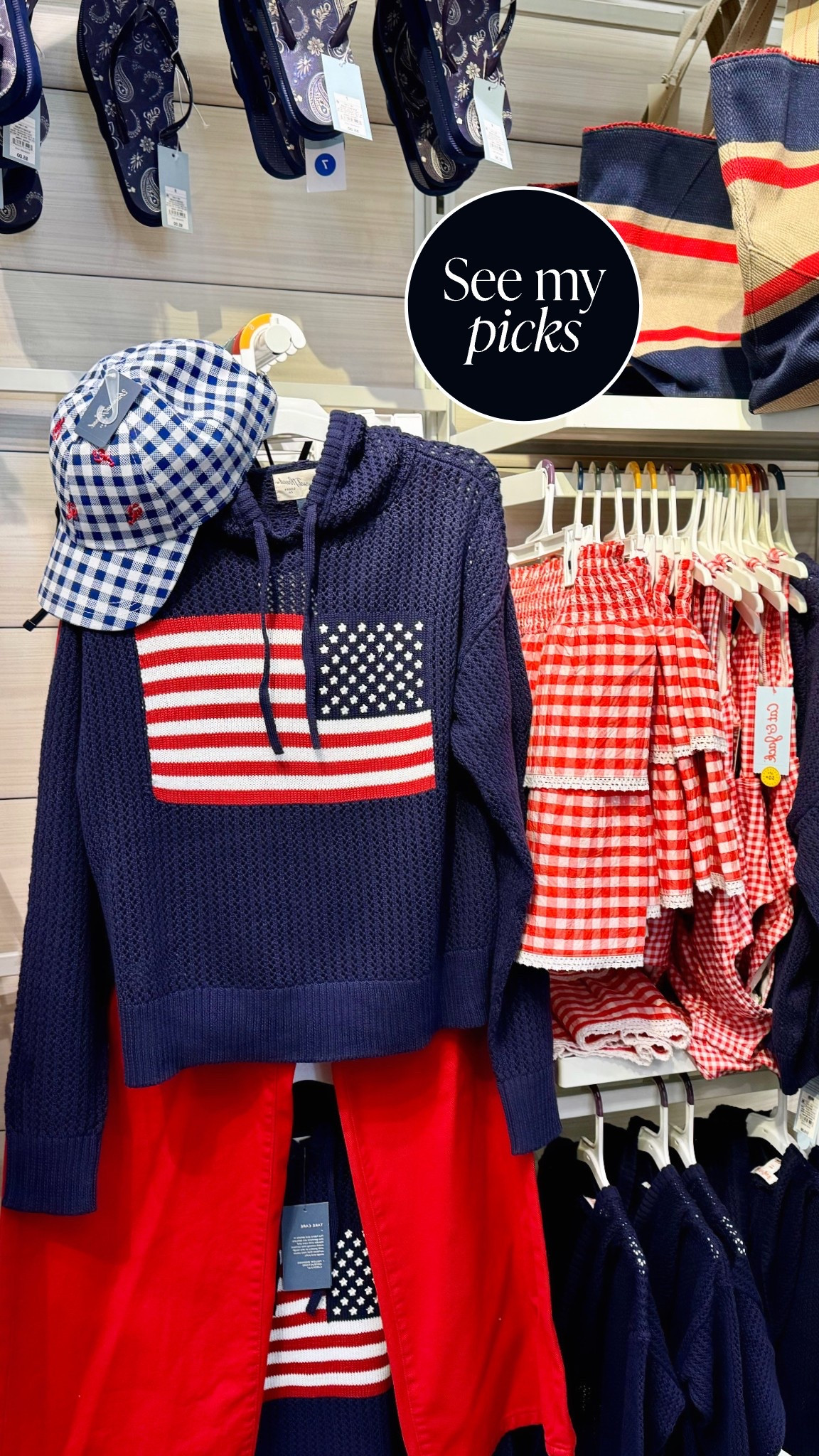 Red, white and blue for 2025 as we lead up to next year’s USA 250th Anniversary! #flag #Independenceday #redwhiteandblue #summeroutfit #travel #weekendstyle #patriotic #preppy #flag #gingham #linen #shorts #targetfinds #july 

#LTKSummerEdit #LTKFindsUnder50 #LTKFamily