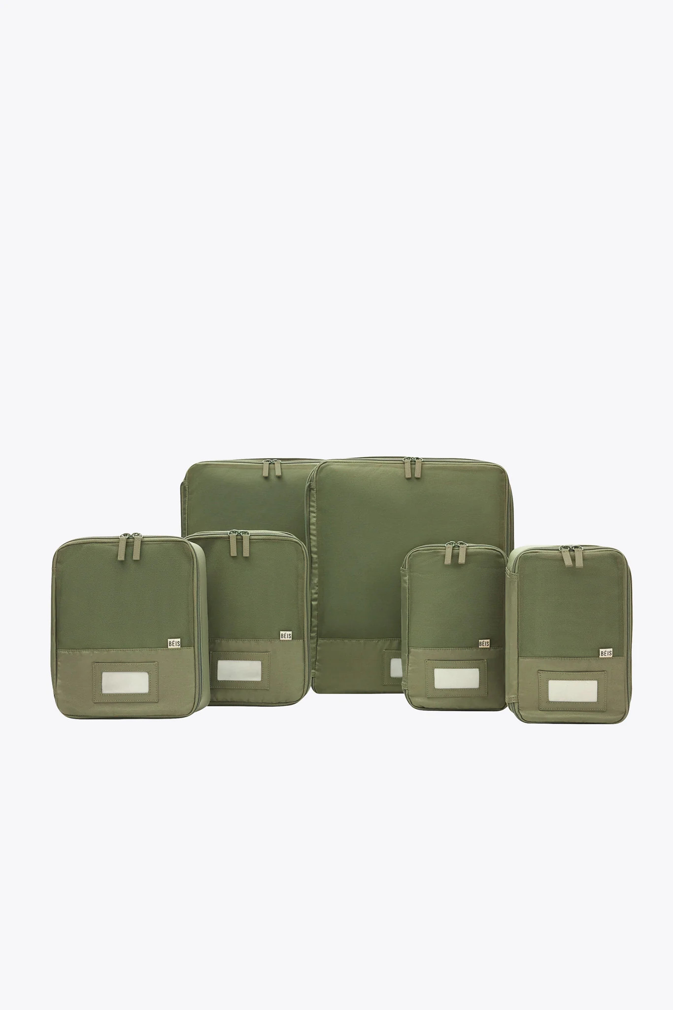 BÉIS 'The Compression Packing Cubes 6 pc' in Olive - 6 Piece Set Of Packing Compression Bags For... | BÉIS Travel