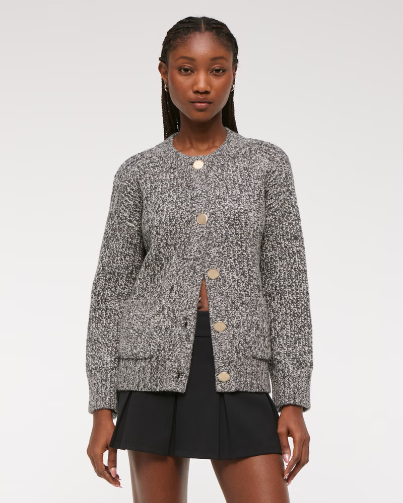 Relaxed Hardware Crew Cardigan | Abercrombie & Fitch (US)