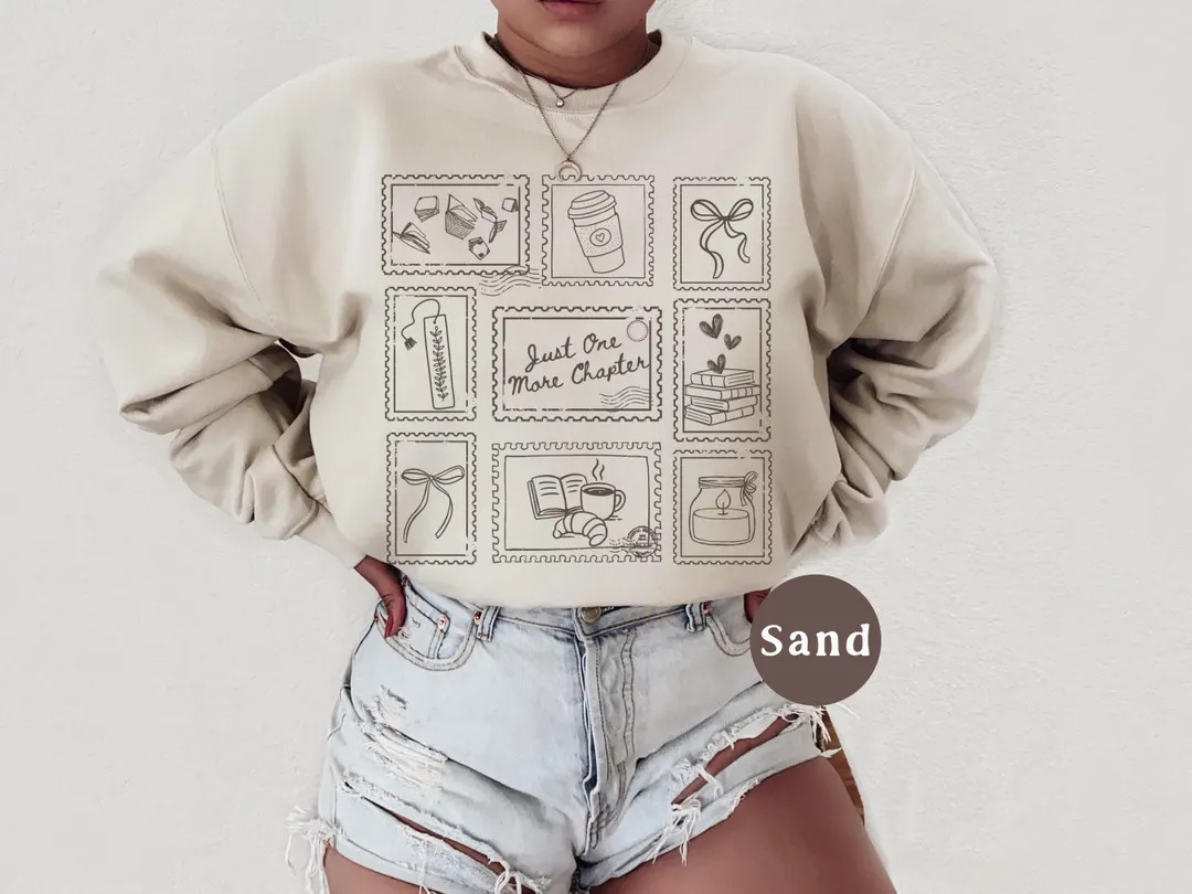 Book Lover Stamp Sweatshirt, Vintage Bookworm Sweater, Retro Bookish Crewneck Shirt Merch, Gift f... | Etsy (US)