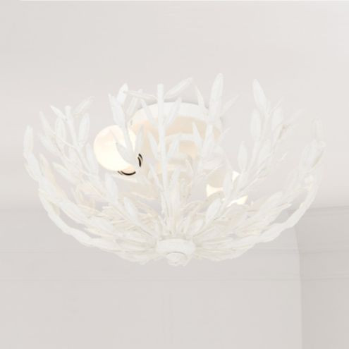 Felicity Ceiling Mount & Hand Finished Leaf Details in Stippled White | Ballard Designs, Inc.
