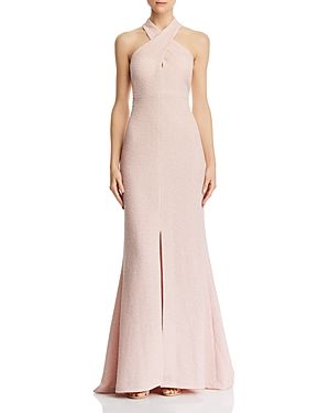 Eliza J Cross-Neck Textured Gown | Bloomingdale's (US)