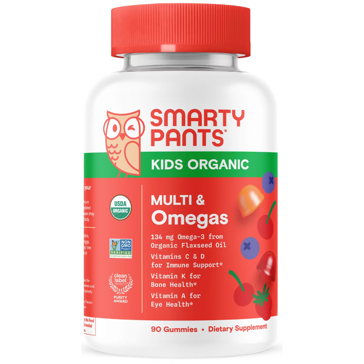 SmartyPants Organic Kids Multi & Vegetarian Omega 3 Gummy Vitamins with D3, C & B12 - 90 ct | Target
