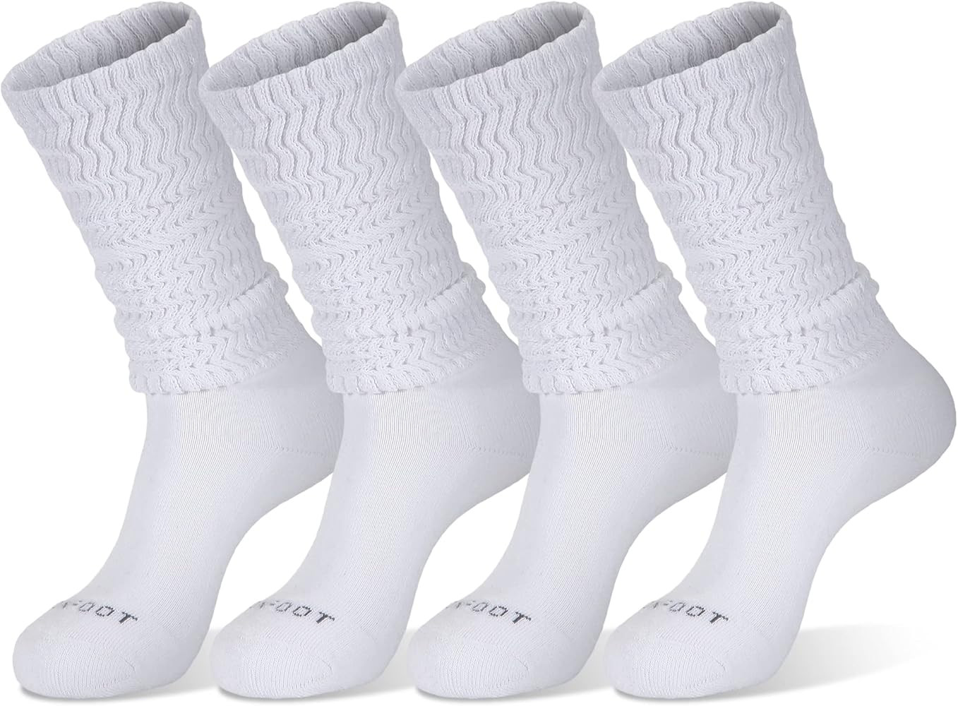 MONFOOT Women's 4 Pairs Soft Slouch Extra Long Scrunch Knee High Boot Socks, multipack | Amazon (US)