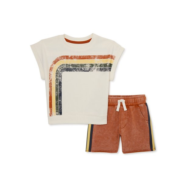 Wonder Nation Toddler Boy Graphic Hoodie and Shorts Set, 2-Piece, Sizes 12 Months-5T | Walmart (US)