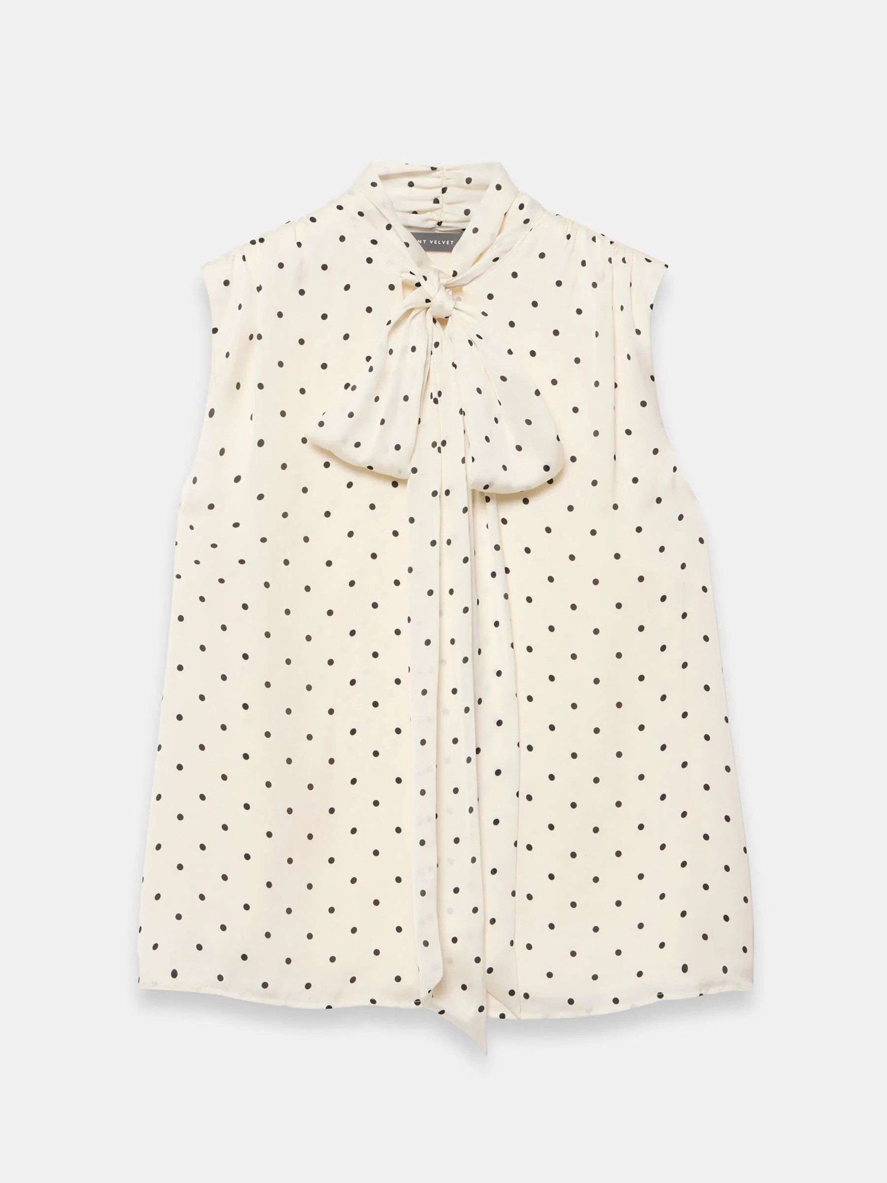 Mint Velvet Mint Velvet Cream Polka Dot Tie Neck Top | Next US