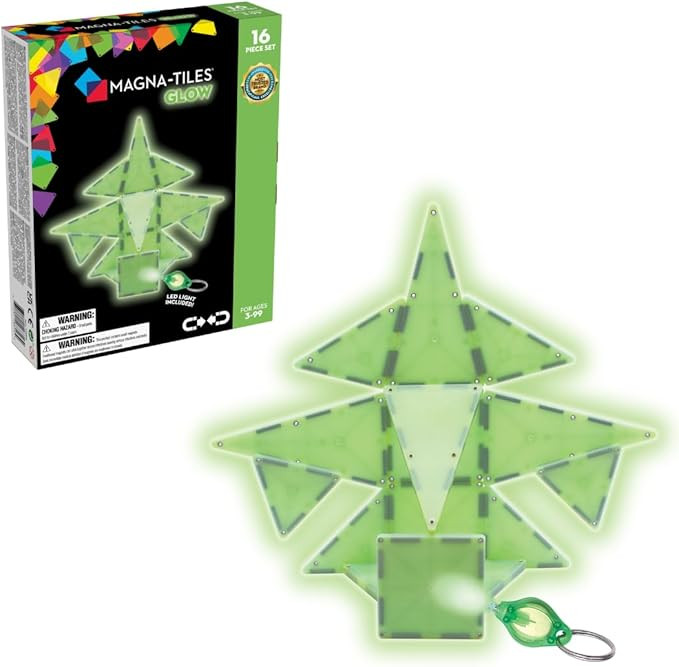 MAGNA-TILES Glow 16-Piece Magnetic Construction Set, The ORIGINAL Magnetic Building Brand | Amazon (US)