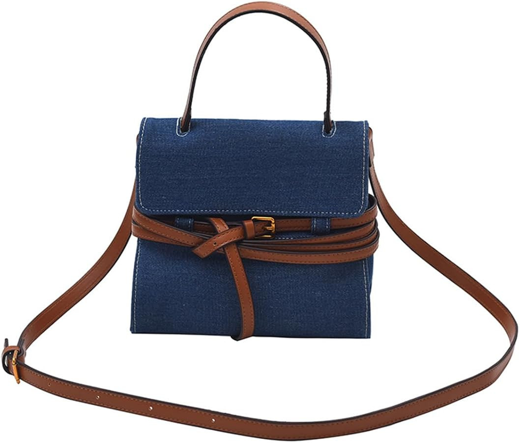 Stylish Denim Handbag Purse for Women Small Y2k Shoulder Crossbody Bag Designer Canvas Top Handle... | Amazon (US)