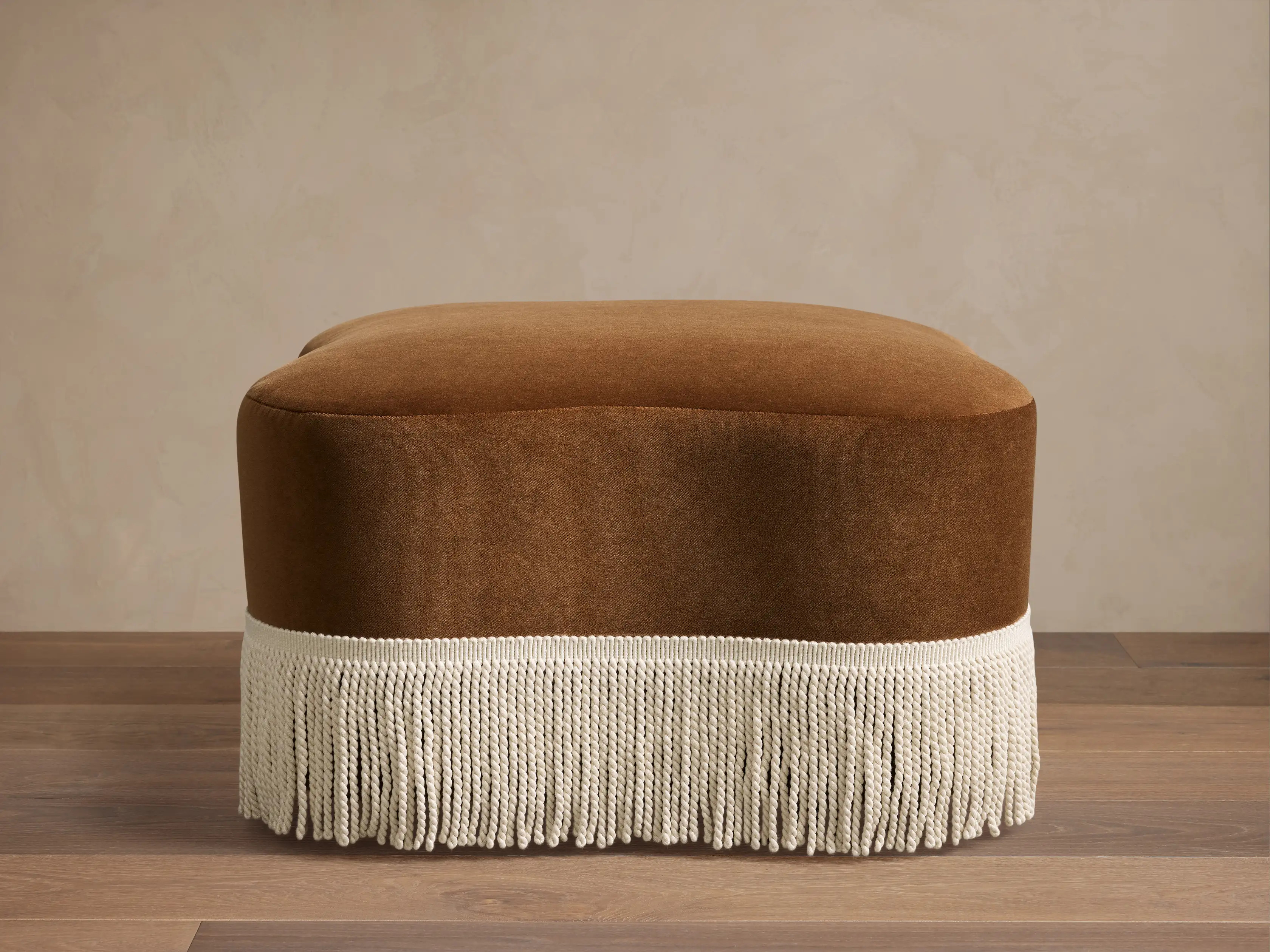 Barbey Ottoman with Fringe | Arhaus