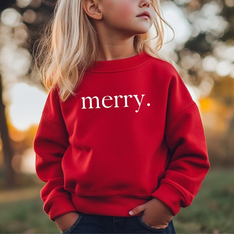 Merry Christmas Kids Youth Toddler Adult Sweatshirt, Baby Bubble Fleece Romper Bodysuit , Christm... | Etsy (US)