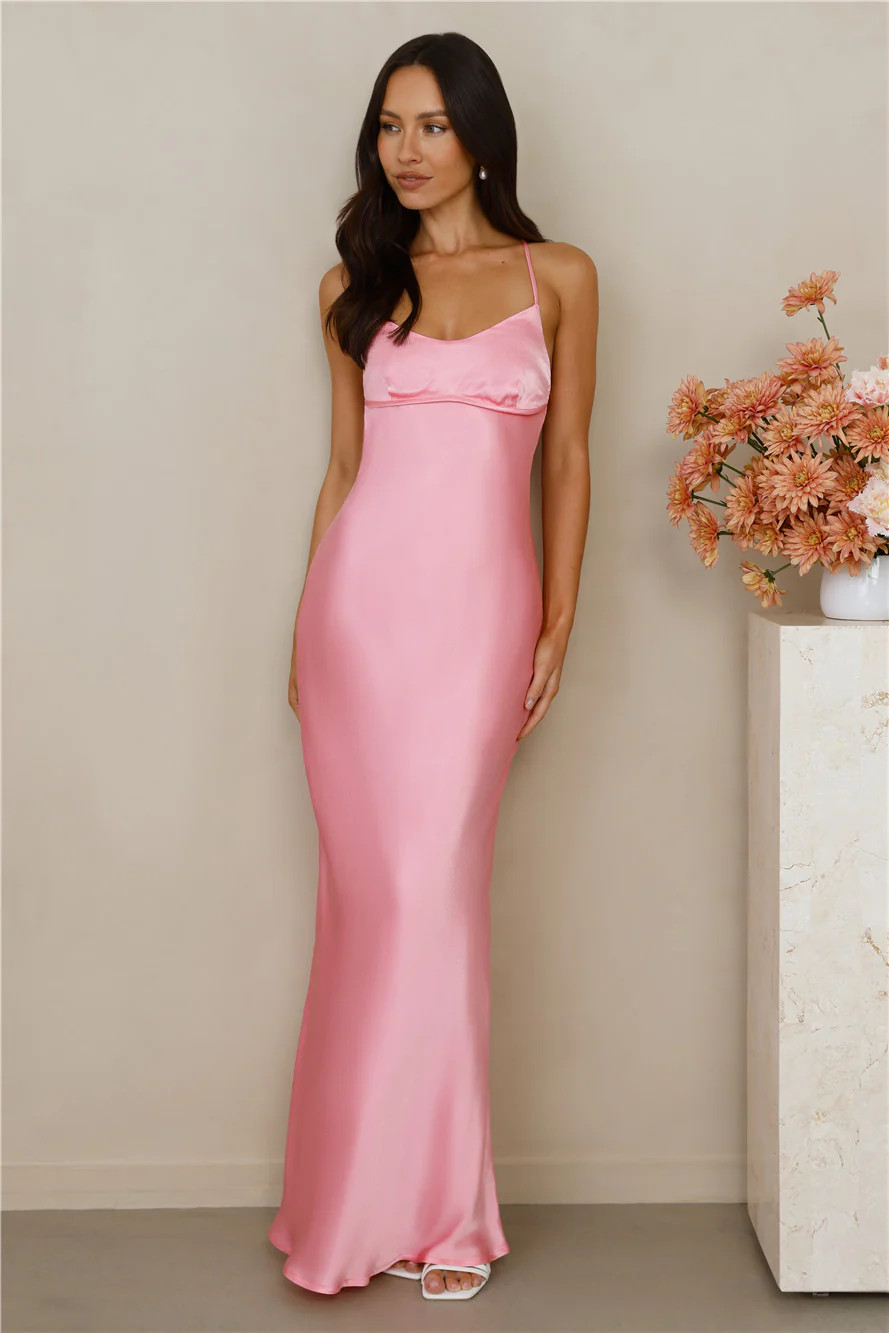 The Samara Satin Maxi Dress Candy | Hello Molly (US)