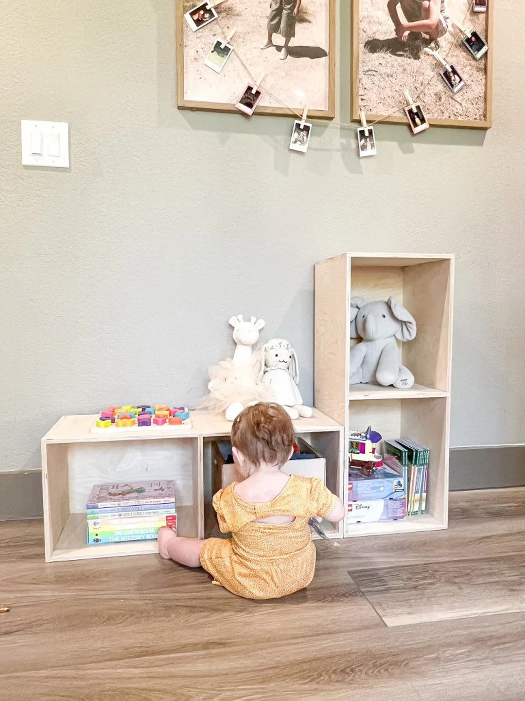 PARKER- Set of 2 Montessori Storage Cubes – Toddler Storage Bench - Modular Wooden Furniture - ... | Etsy (US)