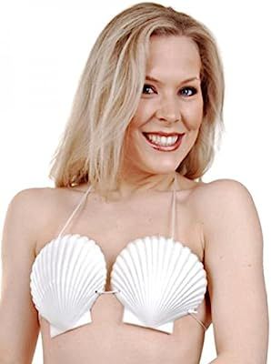 LADY GAGA SEA SHELL BRA Costume Clam Luau Mermaid Bikini Top Plastic Adult MTV | Amazon (US)