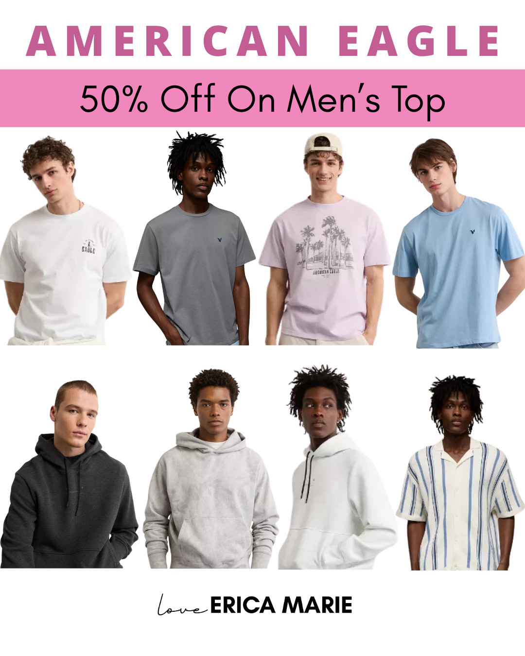 50% off men’s tops at American Eagle right now. Everyday tees, graphic prints, hoodies, and lightweight button-downs all included. Easy spring to summer staples at a really good price.

#casualmensoutfits #springoutfitsmen #summeroutfitsmen #affordablemensclothing 

 #LTKootd #LTKSaleAlert #LTKMens