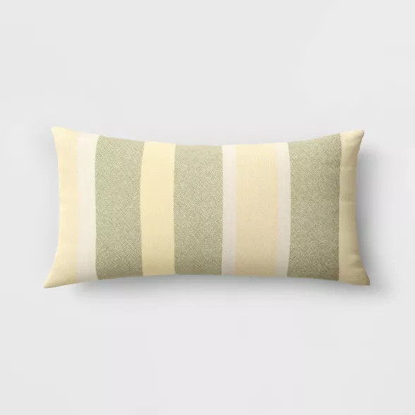 12"x24" Oversized Woven Striped Lumbar Throw Pillow - Threshold™ | Target