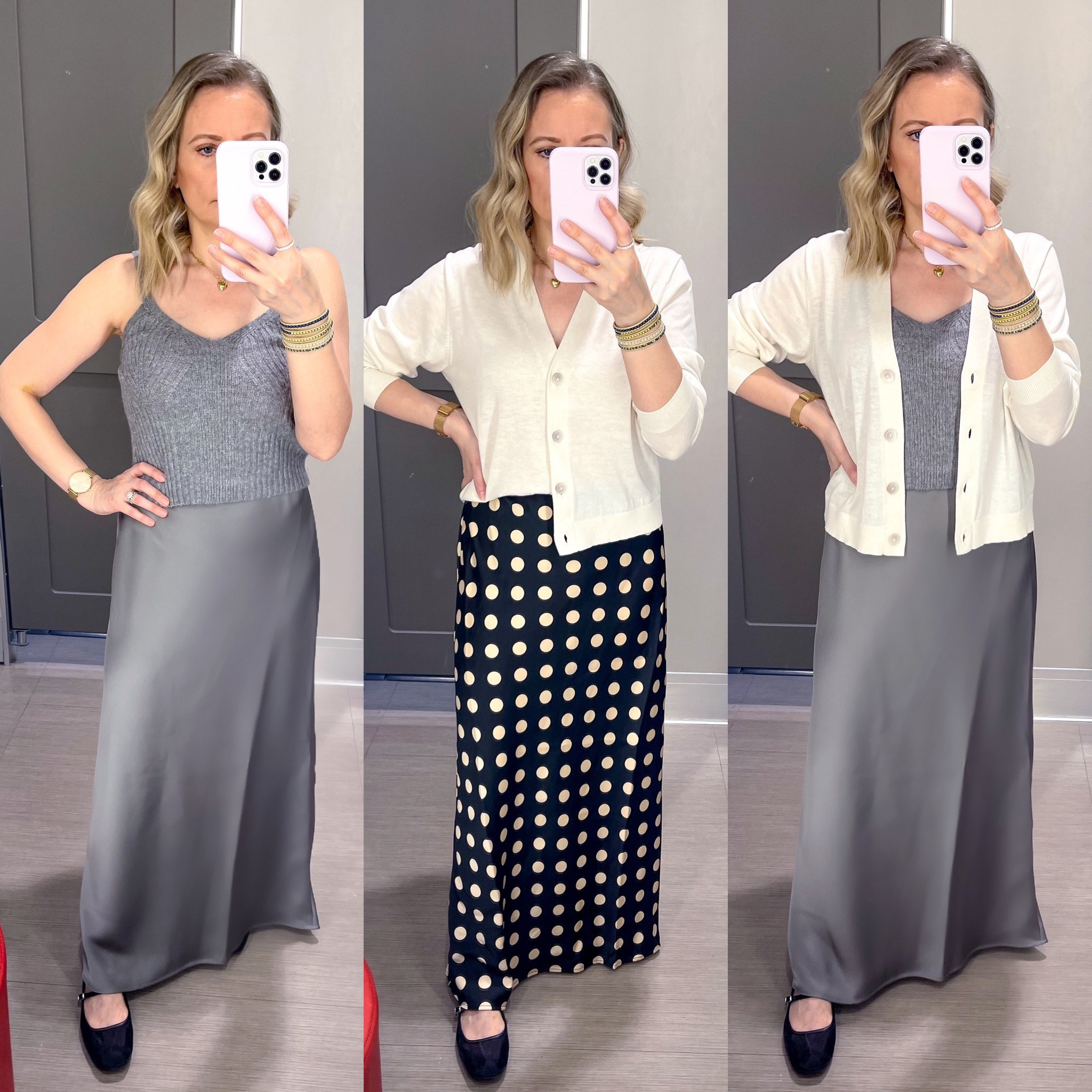 Maxi slip skirt outfit ideas. Skirts are from Target, 30% off now thru 10/12. Cardigan also from Target, on sale too. Wearing Xs in everything. 












Target Circle week, maxi satin skirt, maxi slip skirt, target sale, cardigan, fall outfits 

#LTKSeasonal #LTKxTarget #LTKSaleAlert