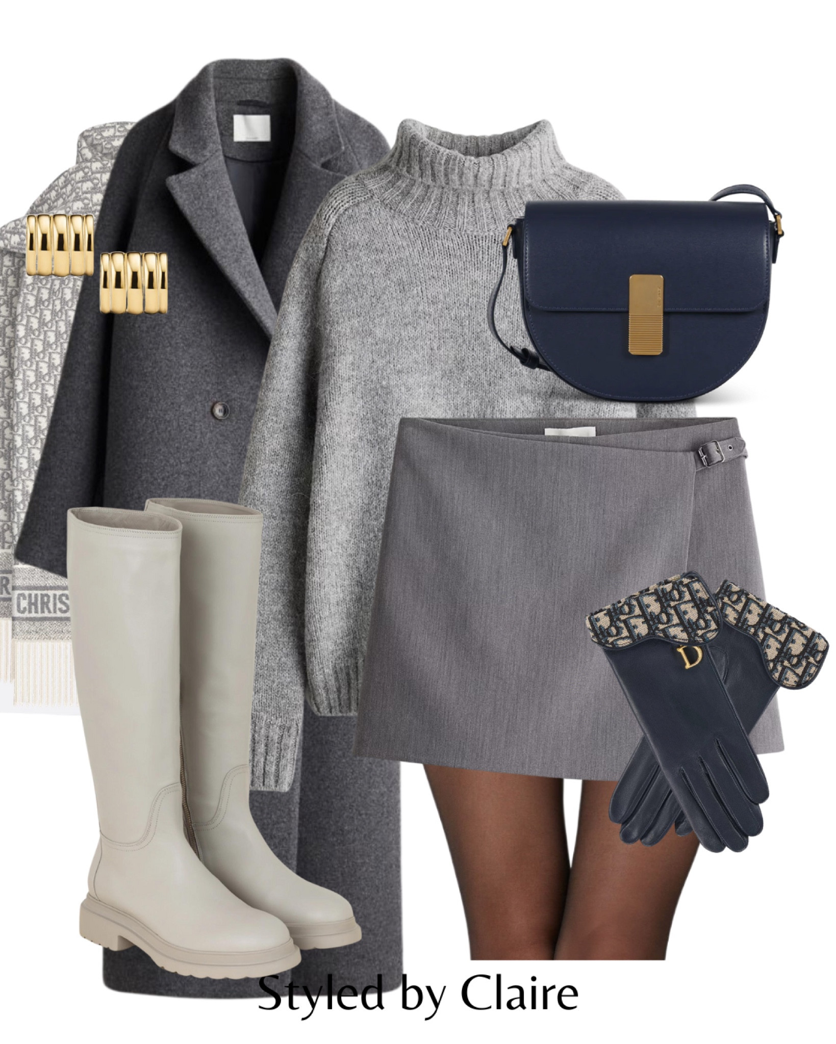 Christmas Markets Inspo🪩
Tags: grey oversized maxi coat single breast turtleneck knit jumper wool skirt gloves Dior saddle bag earrings knee high boots fashion winter inspo outfit ideas chic casual city break women’s style navy 

#LTKwinter #LTKshoes #LTKstyletip