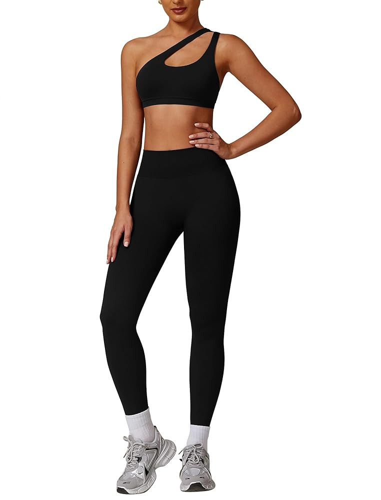 ABOCIW Women Workout Sets Seamless High Waist Scrunch Butt Lifting Gym Leggings Cutout One Should... | Amazon (US)