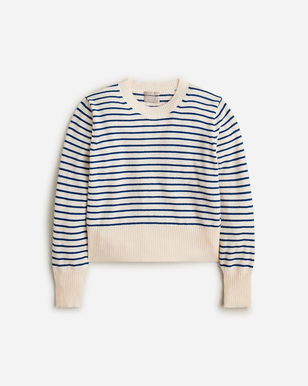 Shrunken cashmere crewneck sweater in stripe | J. Crew US