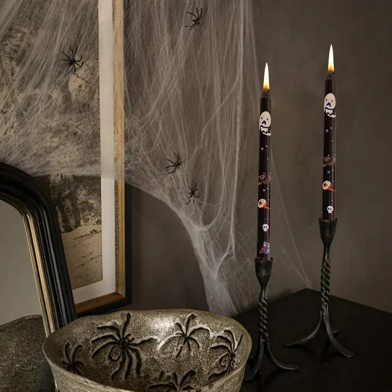 TZYUDK Black Halloween Decorations Atmospheric Small Gifts Soy Wax Printed Stick Candles Original... | Walmart (US)