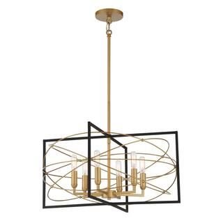 Minka Lavery Titans Trace 6-Light Sand Coal and Honey Gold Cosmos Chandelier 3916-707A - The Home... | The Home Depot