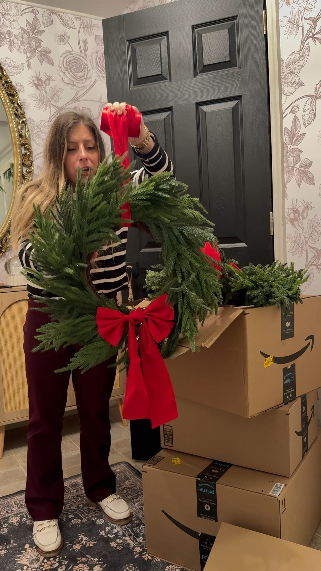 I found THE nicest artificial Norfolk pine wreaths and I will stand by the statement!! I also bought red bows and thick red ribbon to create this wreath look. I can’t wait to see how our whole house looks with wreaths on every window!  

Christmas wreath / window wreath / door wreath / holiday decor / Christmas decor / holiday exterior / exterior decor 

#LTKFindsUnder50 #LTKSeasonal #LTKHoliday