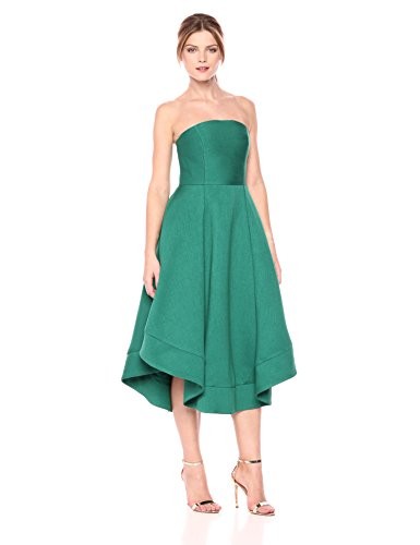 C/Meo Collective Women's Making Waves Strapless High Low Fit and Flare Paty Dress, Emerald, XXS | Amazon (US)