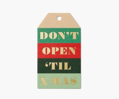 Don't Open 'till X-Mas Gift Tags | Rifle Paper Co. | Rifle Paper Co.