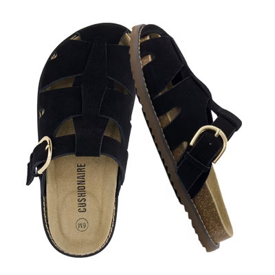 CUSHIONAIRE Benson Genuine Suede Clogs for Women – Adjustable Buckle Sandal with Memory Foam BLACK 8.5 | Target