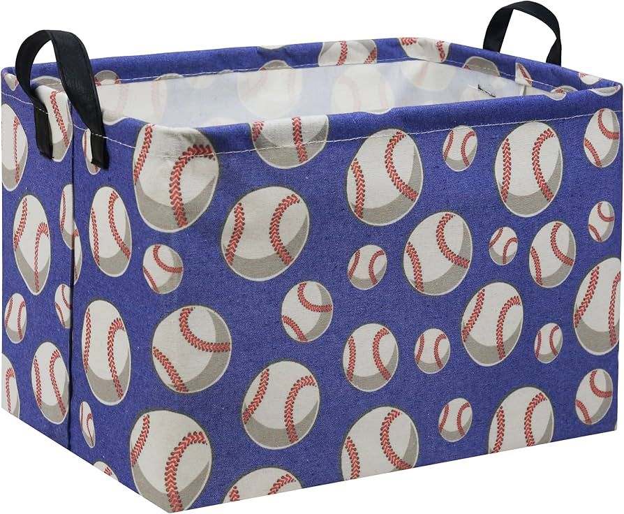 HIYAGON Rectangular Baseball Easter Basket Easter Gift Basket Baby Boy Basket Kids Toy Storage Bi... | Amazon (US)