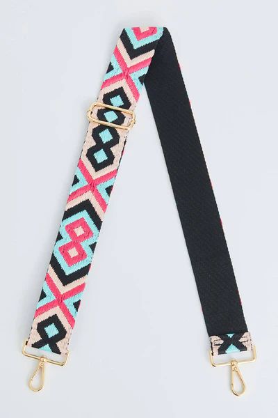 Black/Turq/Pink Embroidered Strap | Social Threads