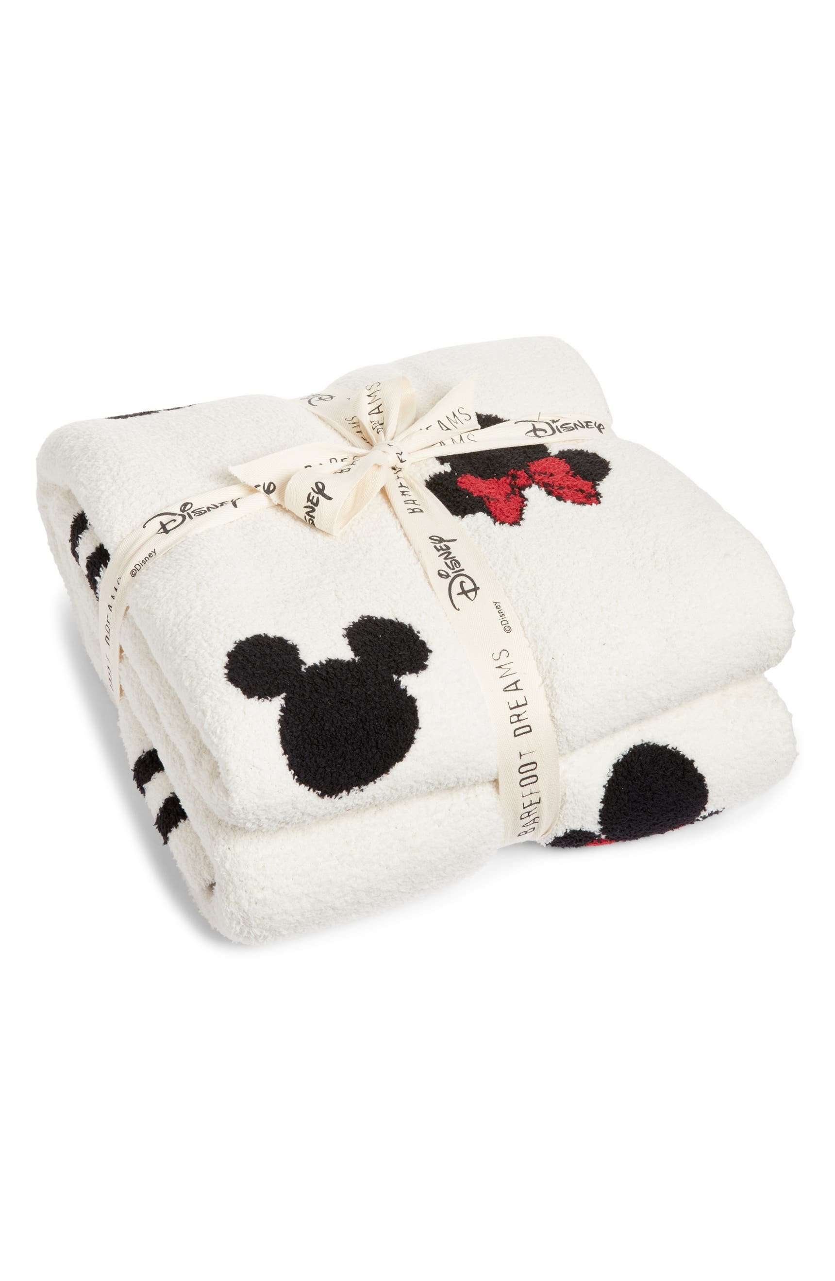 Disney x Barefoot Dreams® CozyChic™ Classic Mickey & Minnie Logo Throw Blanket | Nordstrom | Nordstrom